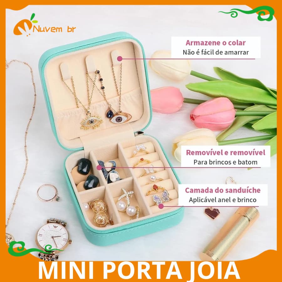 Mini Estojo Porta Organizador Joia Brincos Anéis Mini Estojo Anéis, Acessorio Quarto  Armazenamento Caixa Portatil