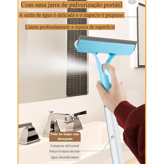 Ferramenta de limpeza de vidro do banheiro raspador de limpeza de vidro do carro três-em-um Spray espelho ferramenta de