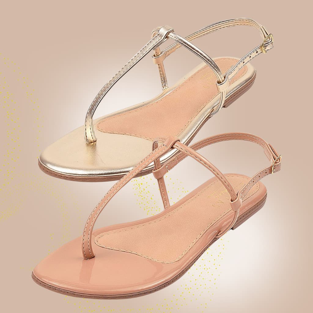 Sandalia Feminina Rasteirinha Kit 2 Pares Fio Basica Dia a dia