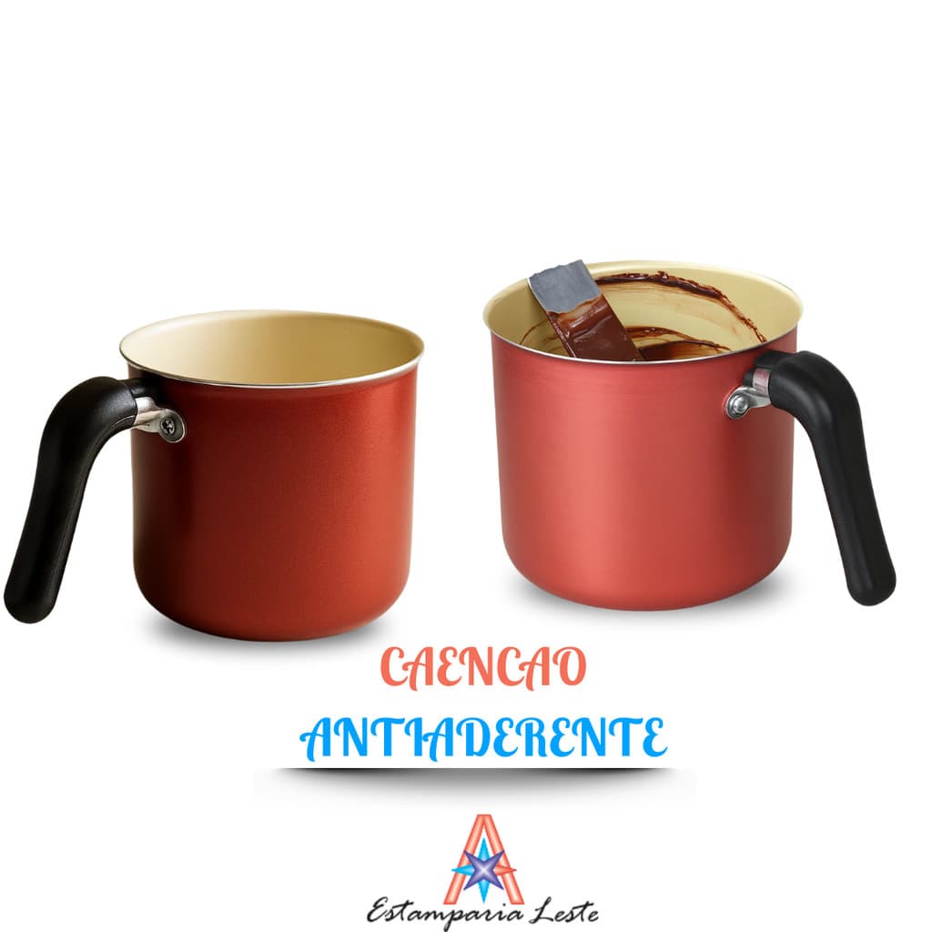 Fervedor Leiteira Canecão N16 Antiaderente Teflon Cereja Fácil Limpeza Ideal para Café da Manhã