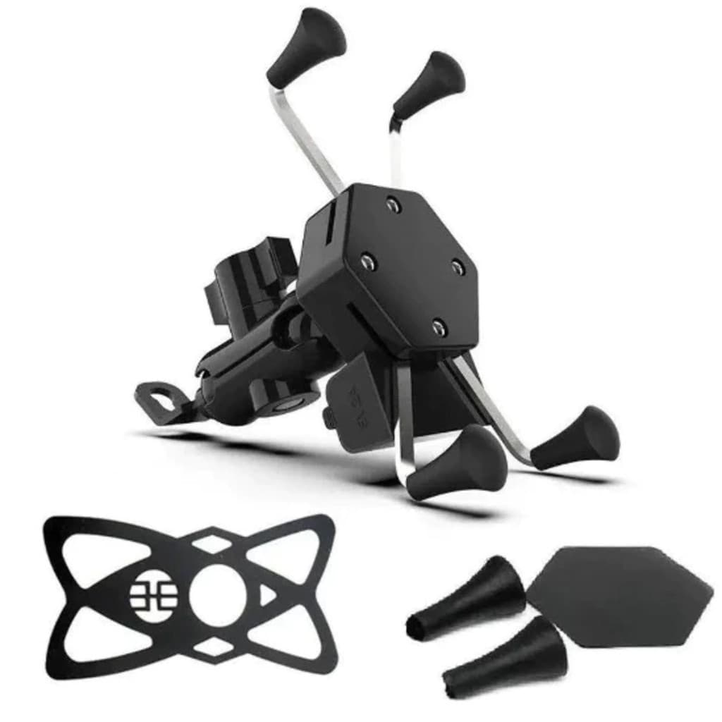 Suporte Garra Para Celular Moto Universal Com Carregador Usb LQ