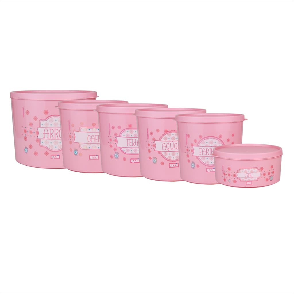 Kit Mantimentos Organiza e Guarda Bloom Rose 6pcs