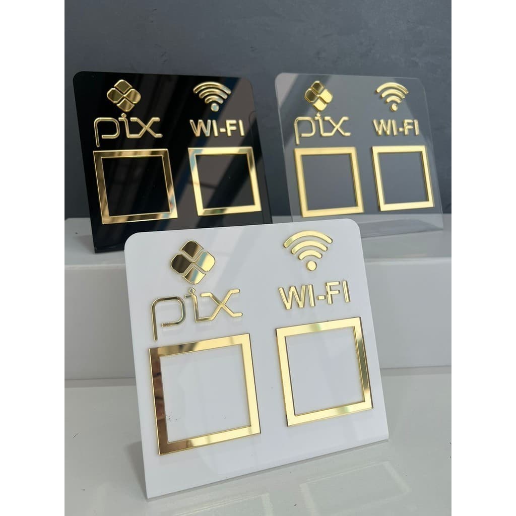Placa Pix Display de Mesa & Balcão | PIX  + Wi-Fi
