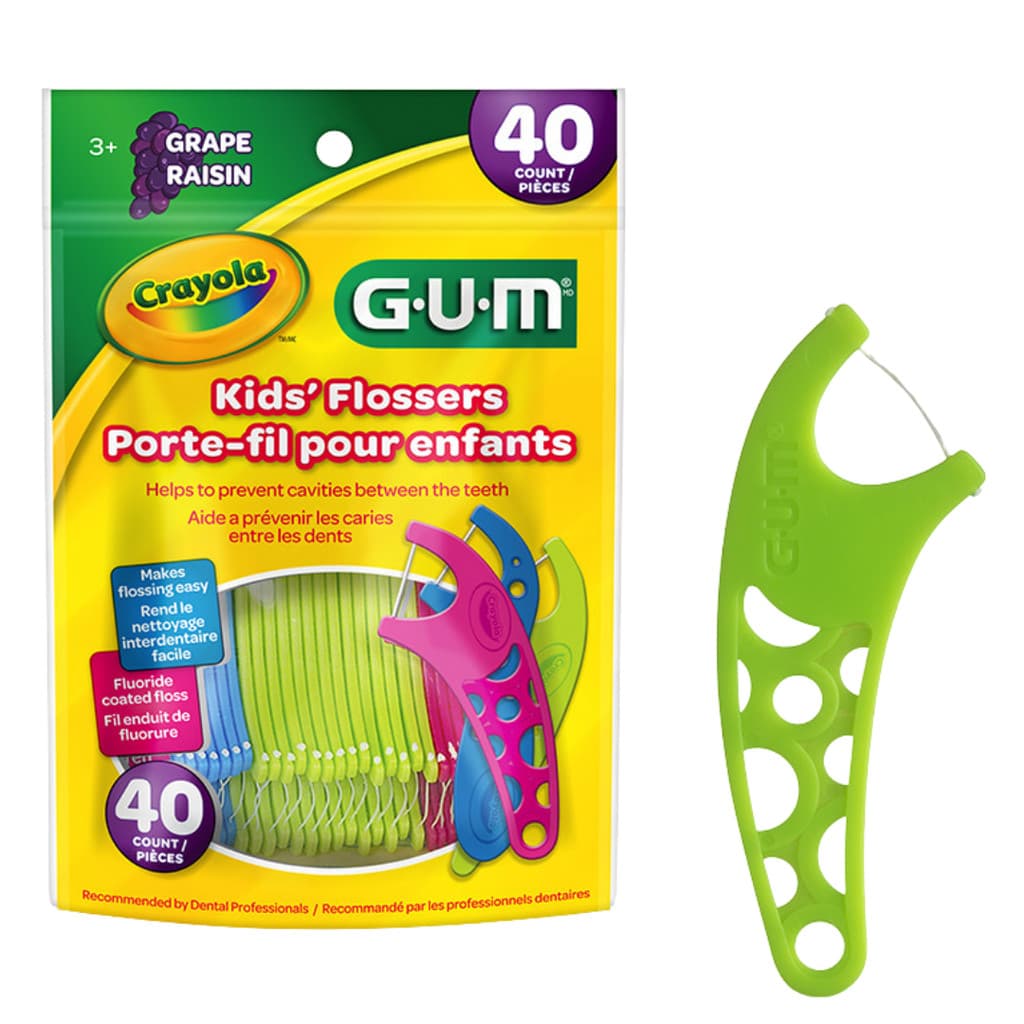 Fio Dental infantil GUM Flosser Crayola C/40 unid