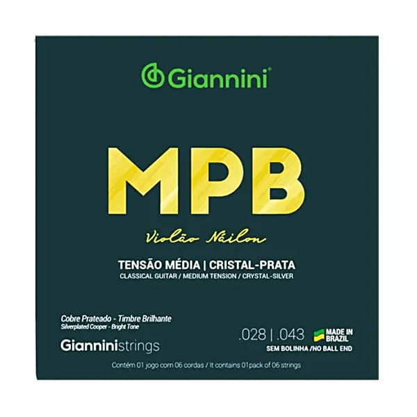 Encordoamento Violão Nylon Tensão Média MPB Giannini
