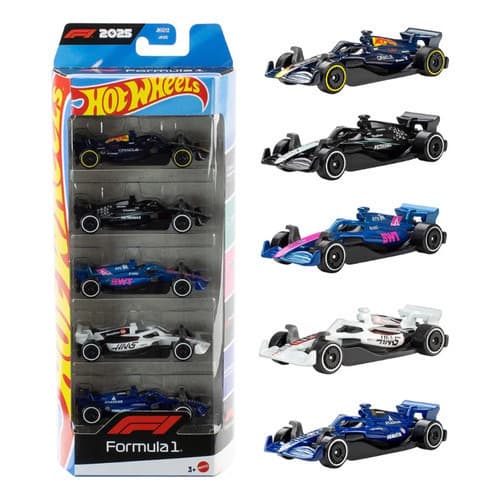 Hot Wheels Pack 5 Carrinhos Formula 1 2026 Jln11 Mattel F1 Colorido