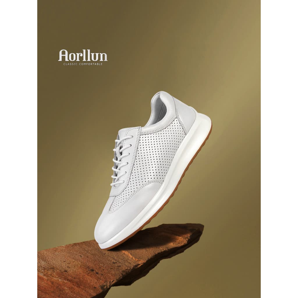 Oralen sapatos masculinos 2026 verão novo estilo oco respirável sapatos de couro perfurado couro genuíno camada superior