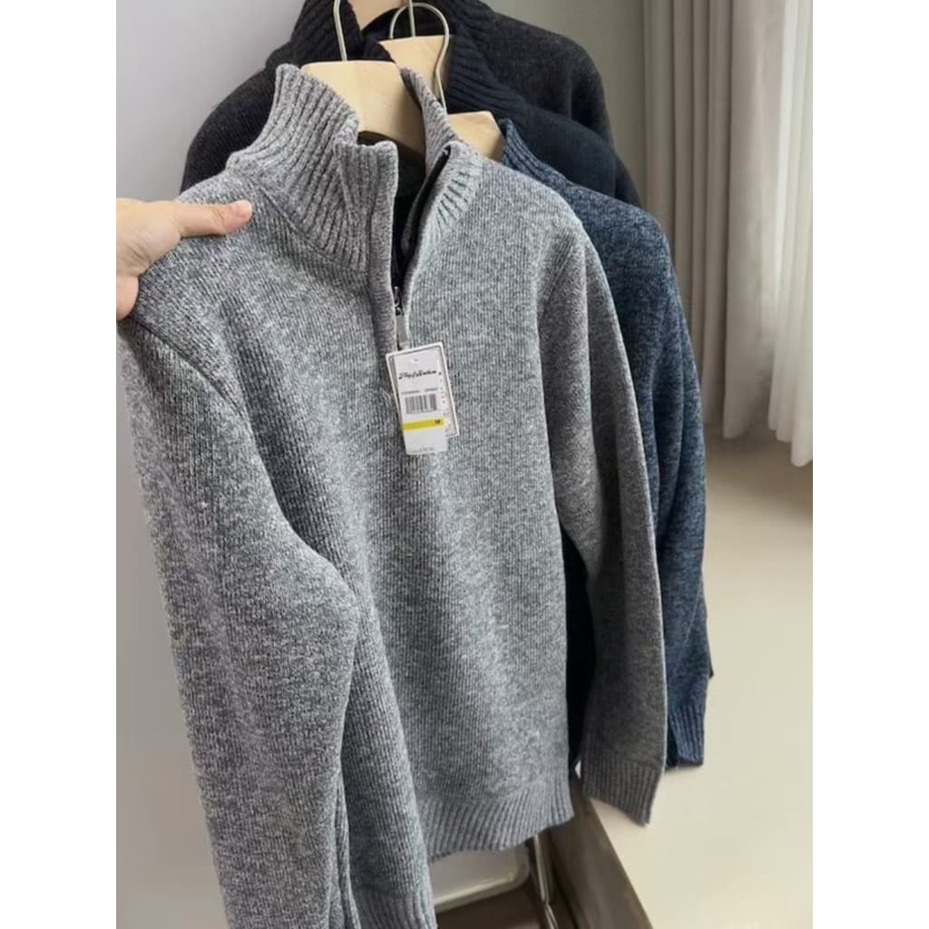 Dólar Americano Antigo!79.9 Lindo forro D engrossado 25 outono inverno suéter Casual masculino com zíper