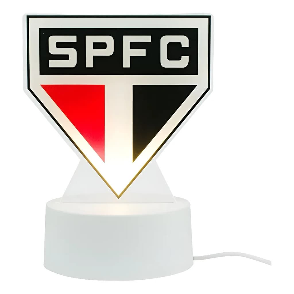 Luminária Escudo Time 18cm Usb Acrílico Transparente - Spfc