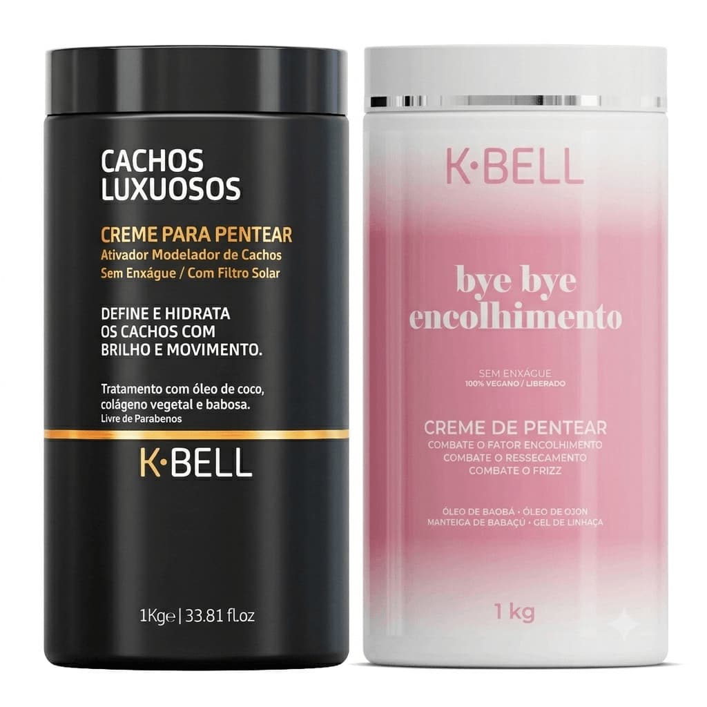 Kit K-bell Cachos Perfeitos - Cabelo Sem Encolhimento e Super Definido  (2 produtos)