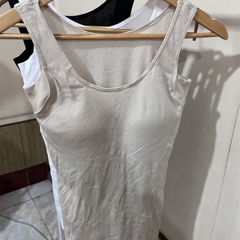 Almofada de peito de látex M-5L exportada para mulheres japonesas colete de secagem rápida camisa de fundo com copos sem