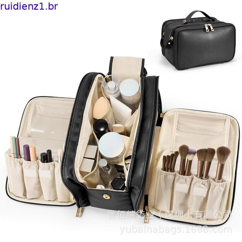 Bolsa De Maquiagem De Viagem Feminina Organizador Portátil De Cosméticos De Grande Capacidade Abertura À Prova D'água Sa