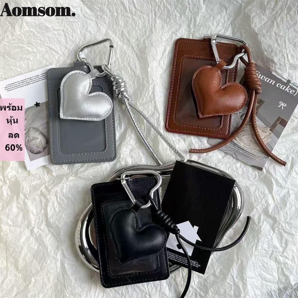 Manga Para Cartão AOMSOM , Porta-Cartões De Identificação De Couro PU Com Pingente De Bolsa , Suporte Fotográfico Estilo