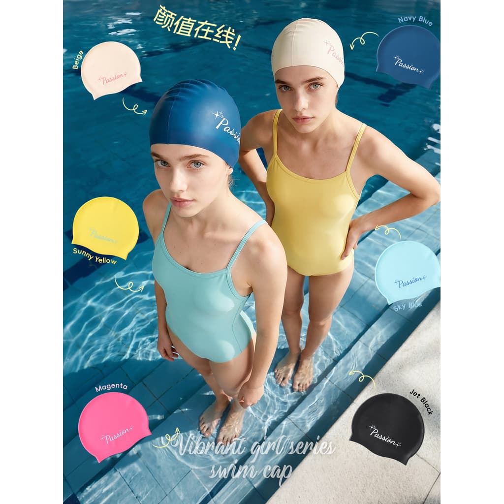Touca de natação feminina, cabelo longo, Extra grande, Silicone, circunferência da cabeça grande, touca de natação, adul