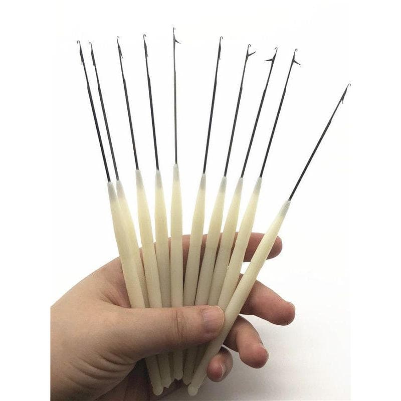 Crochê tamanho pequeno com língua crochê fino bege alça longa tipo reparação camisola de lã pequeno crochê mão tricô fer