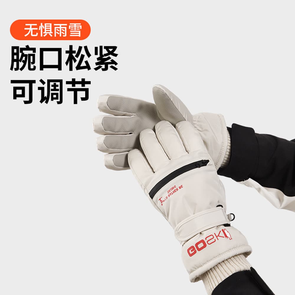 Luvas de esqui femininas tela sensível ao toque forro de lã à prova d'água engrossado ciclismo frio à prova de vento ao