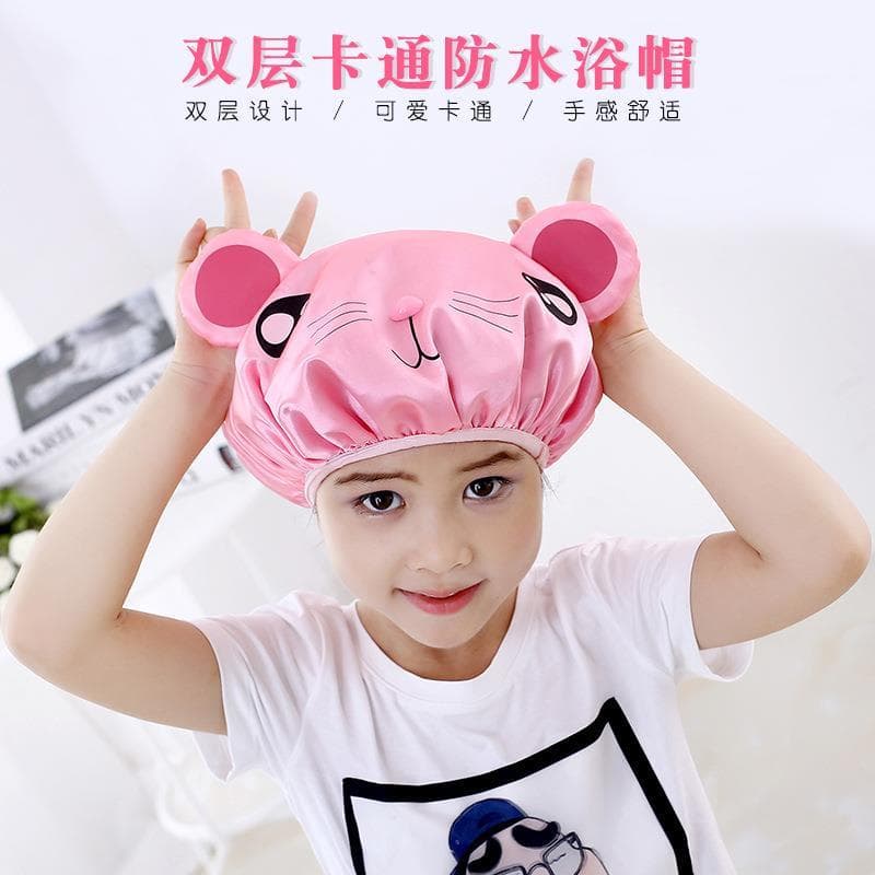 Crianças crianças banho toucas de cabelo à prova dwaterproof água toucas de banho do bebê casa meninos meninas crianças