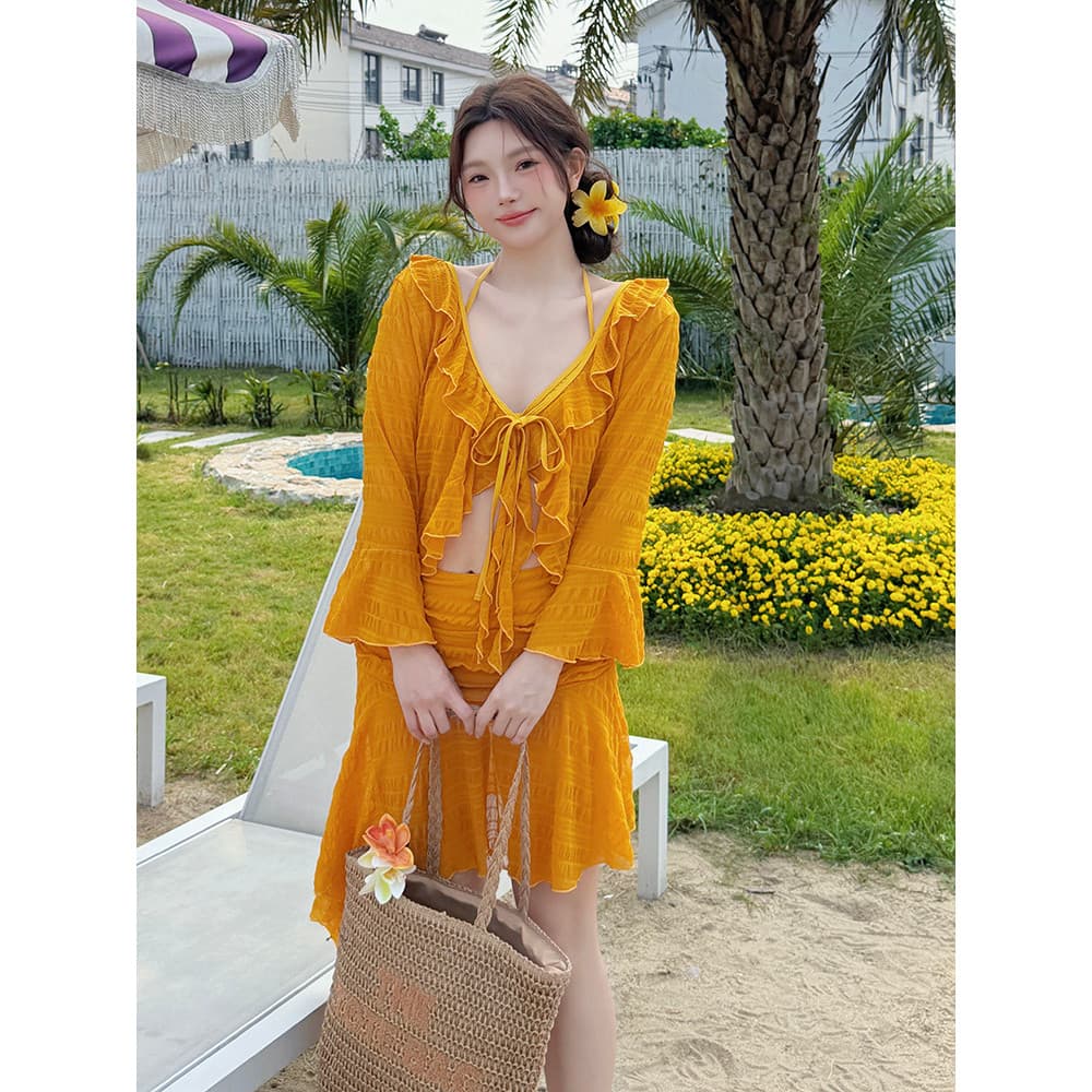Prajna Mu Plus Size biquíni maiô feminino primavera quente 2025 novo estilo protetor solar gordura mm ligeiramente gordo
