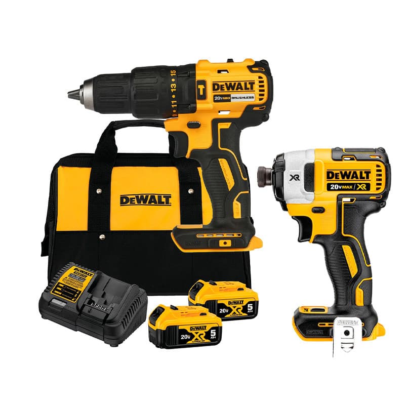Kit Parafusadeira Furadeira Dcd7781b + Paraf.Impacto Dcf887 20v Dewalt + Kit Bateria 5a Dcb205c2k-Br