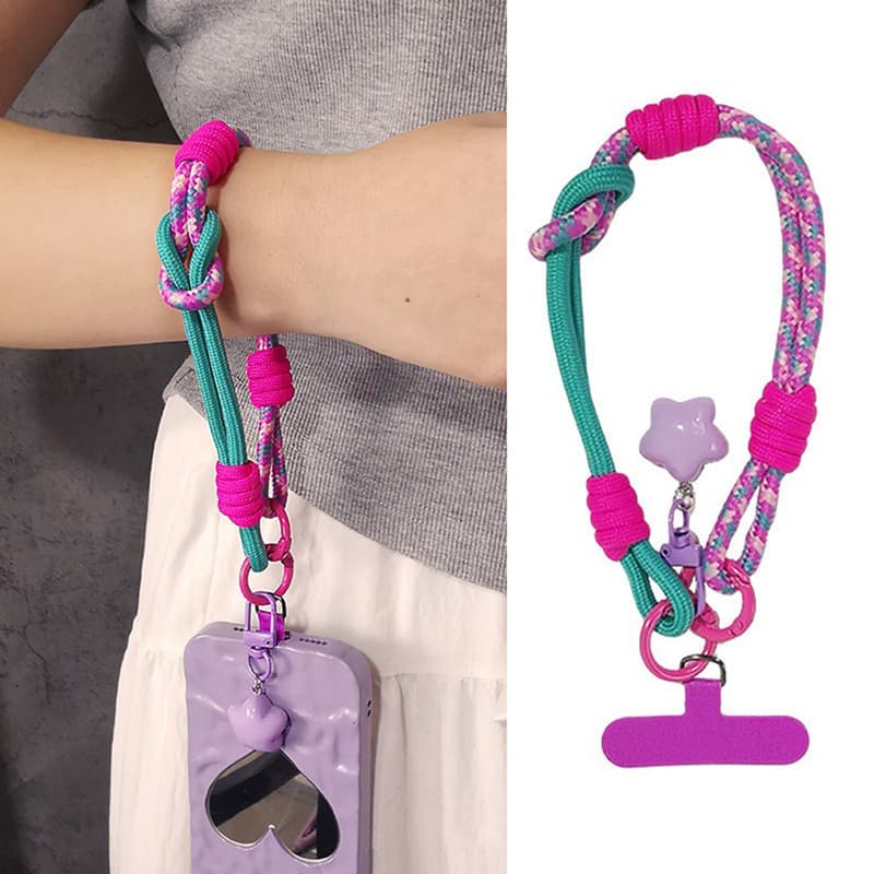 1PC Universal Dos Desenhos Animados Estrela Telefone Cordão Alça De Pulso Mão Puxar Corda Curta Trançado Do Pingente Ace