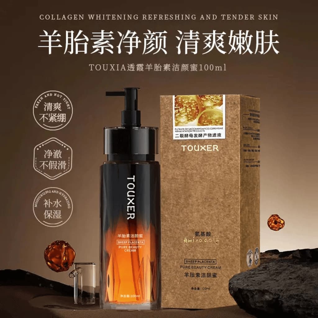 TOUXER TOUXER Ovelha Placenta Limpeza Mel Hidratante Limpeza de Poros Limpeza Lavagem Facial + Removedor de Maquiagem Do