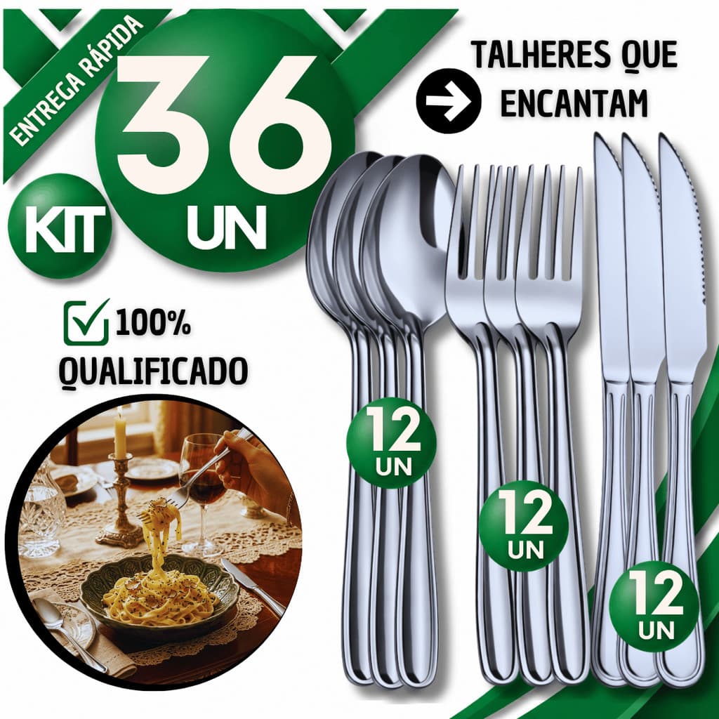 Conjunto Garfo Colher Facas Resistente Talheres Inox Restaurante Buffet Cozinha Utensílios