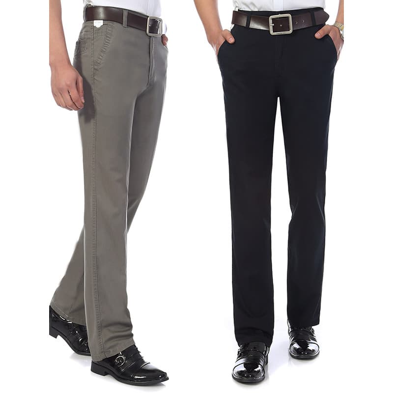 Verão estilo fino pai calças de meia-idade calças casuais masculinas soltas algodão puro meia-idade idosos Trous