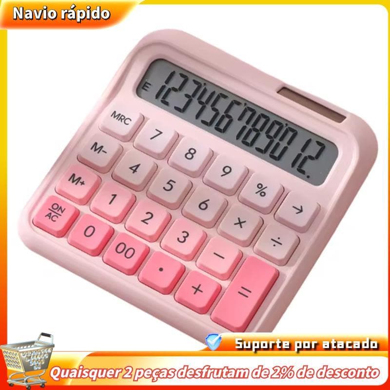 Calculadora De Energia Solar E Bateria 12 Dígitos Grande Display LCD Calculadoras De Botão Tela De Para
