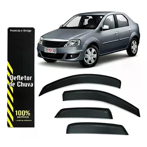 Calha Chuva Defletor Logan 2007/2013 4p Jogo Top Kit Premium