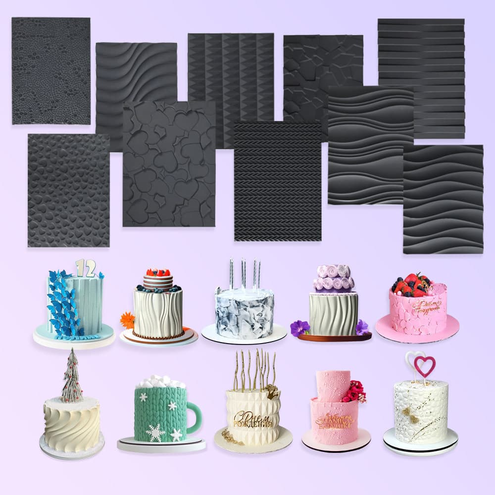 Rolo de Mousse rolo suíço tapete de Silicone pêssego coração estrela listra Horizontal textura esteira ocidental pastela