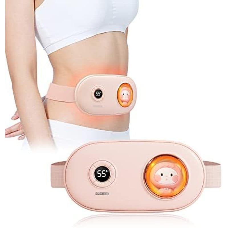 Almofadas De Aquecimento Portáteis Cinto De Envoltório De Barriga Rápido Com 3 Níveis De Calor E 5 Modos De Massagem Alm