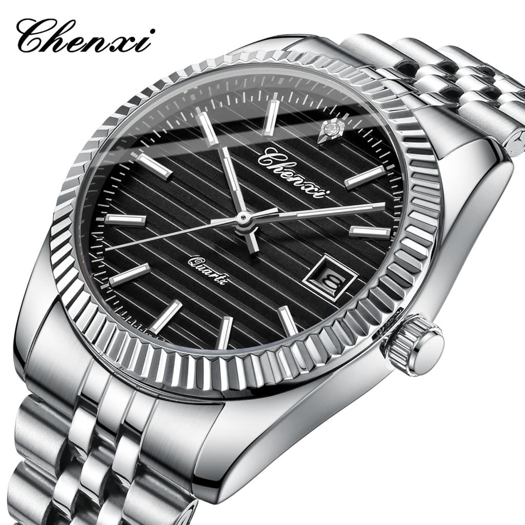 CHENXI 004D Relógio De Pulso De Quartzo Moda Masculina Temperamento Calendário De Negócios Luminoso À Prova D'água