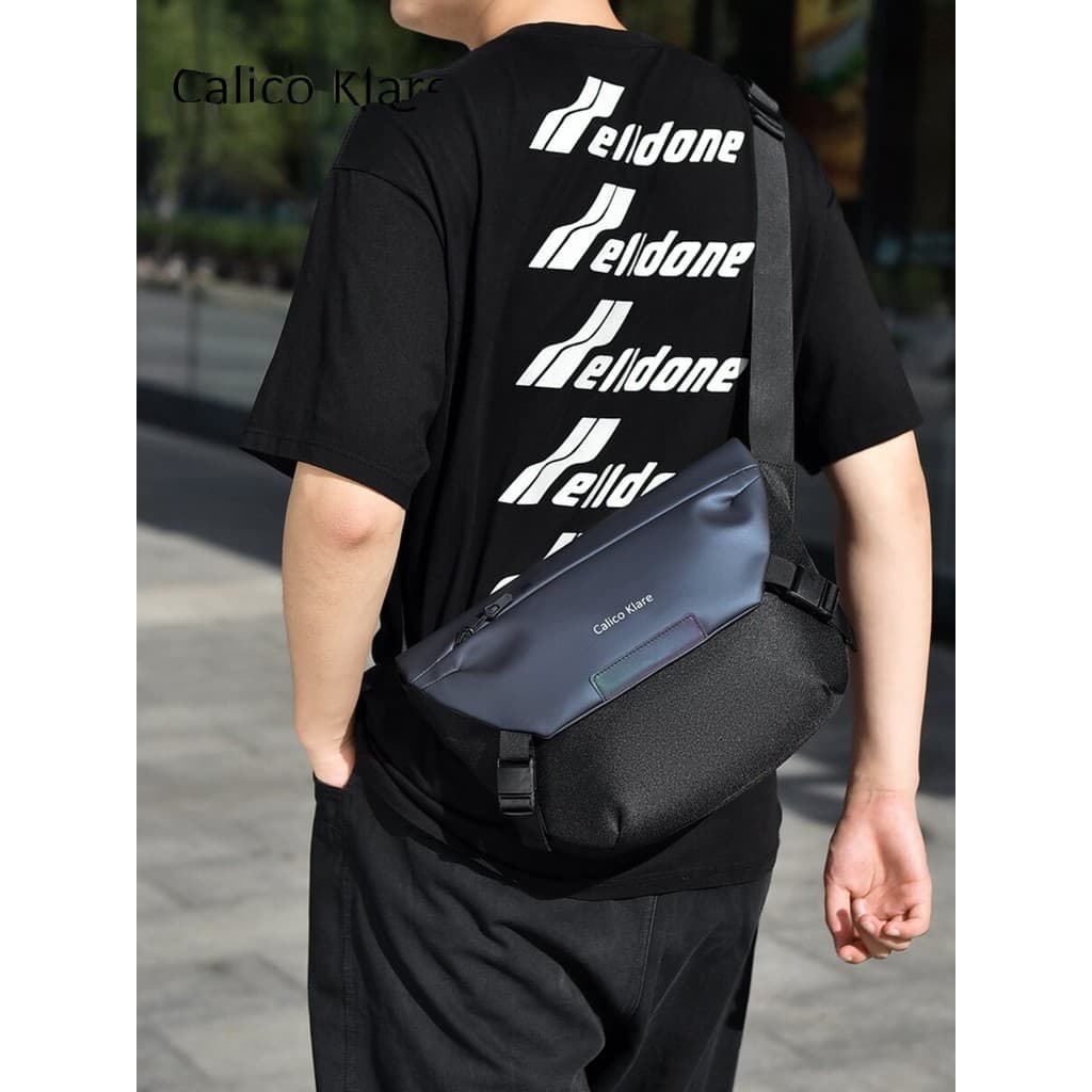 Bolsa mensageiro com fivela magnética, bolsa de ombro esportiva masculina, bolsa de peito funcional para ciclismo