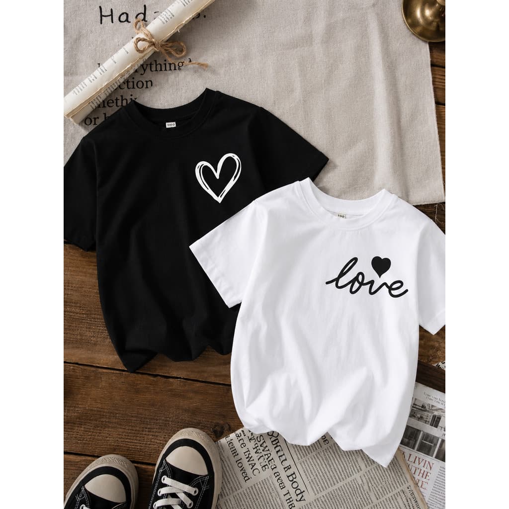 Blusa Infantil Feminina Love Coração 100% Algodão Menina Confortável