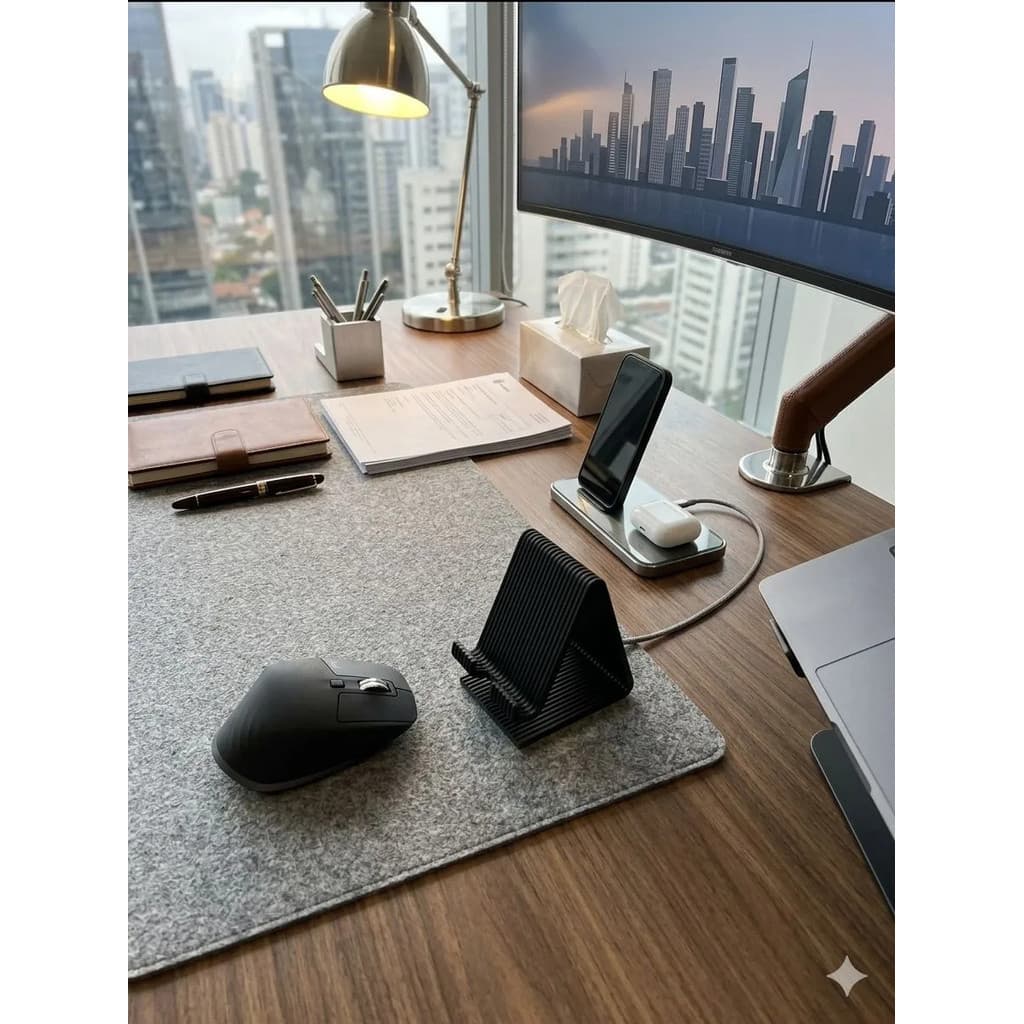Suporte De Mesa Para Celular E Tablet Com Saída Som E Cabo
