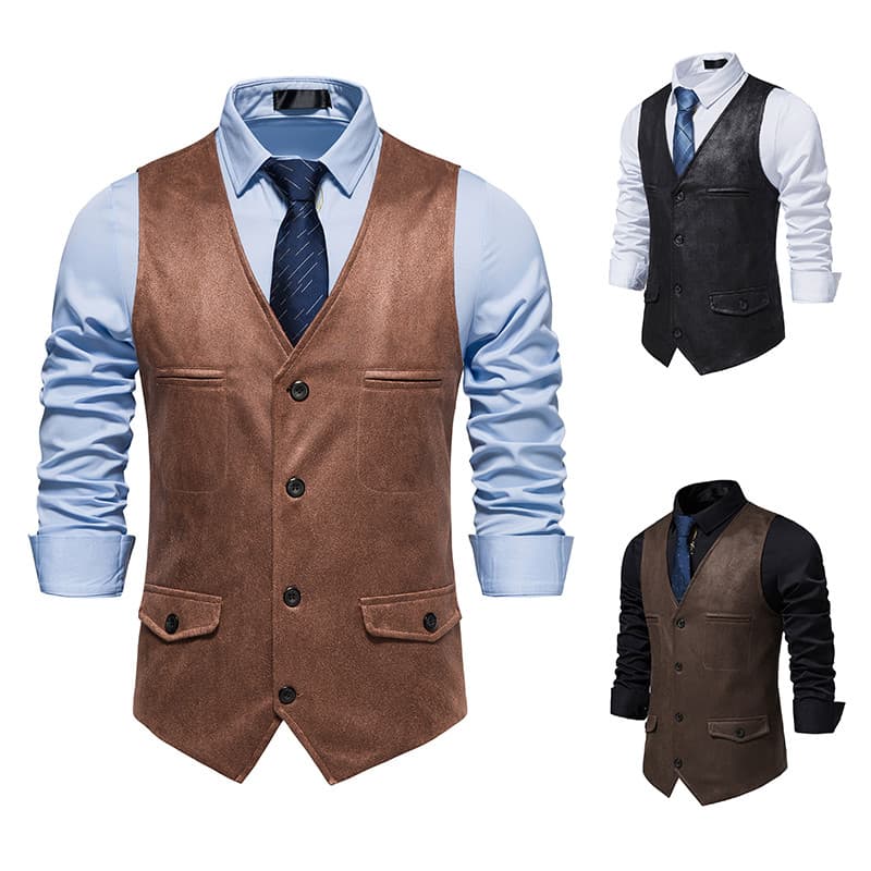Comércio exterior Cross-Border 2023 primavera europeu americano com decote em V camurça único Breasted terno masculino c