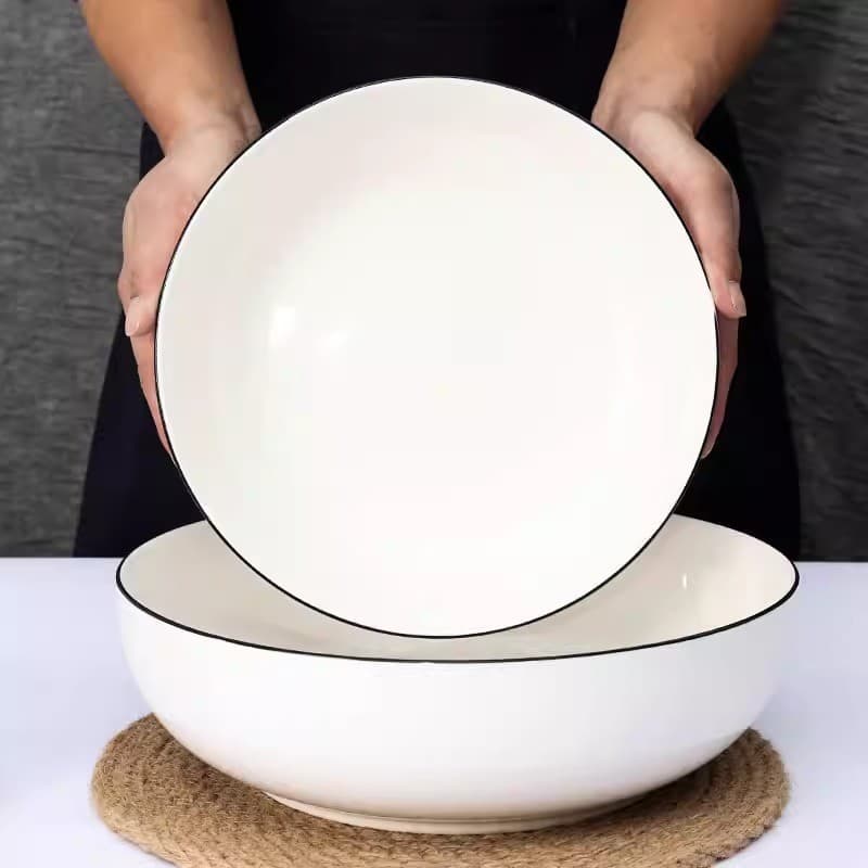 Moderno simples bacia de boca profunda hotel hotel talheres bacia de sopa tigela de macarrão grande doméstico comercial