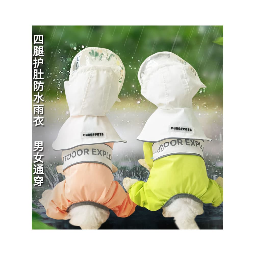 Novo estilo roupas para cães respirável capa de chuva Poncho impermeável travável quatro pernas barriga envoltório peque