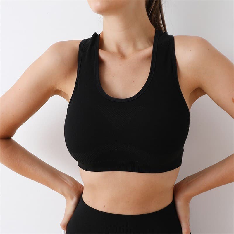 Sutiã Esportivo Feminino Superior Push Up Fitness Yoga Roupa Interior Esporte Topos Para Mulher Respirável Correndo Cole
