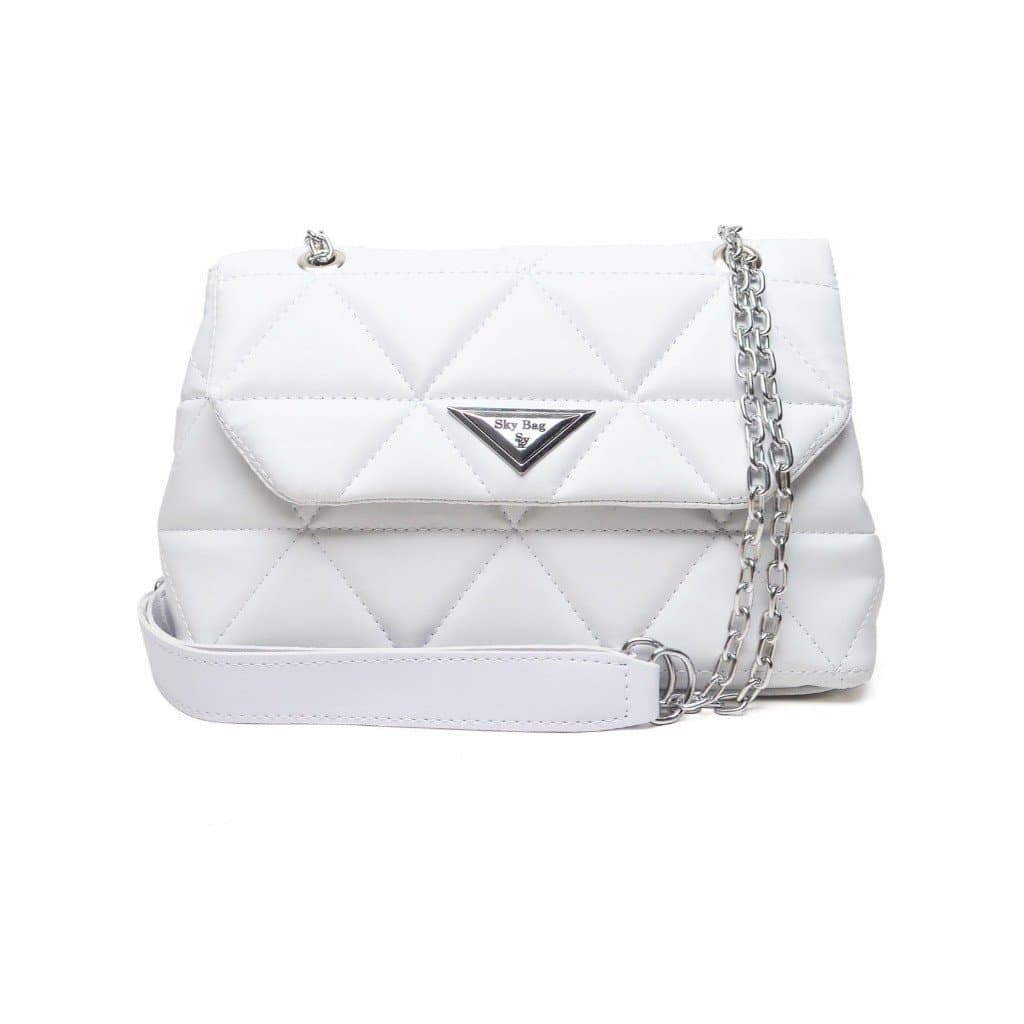 Bolsa Feminina Diamante Bordada De Ombro Alça em Corrente Zíper Interno