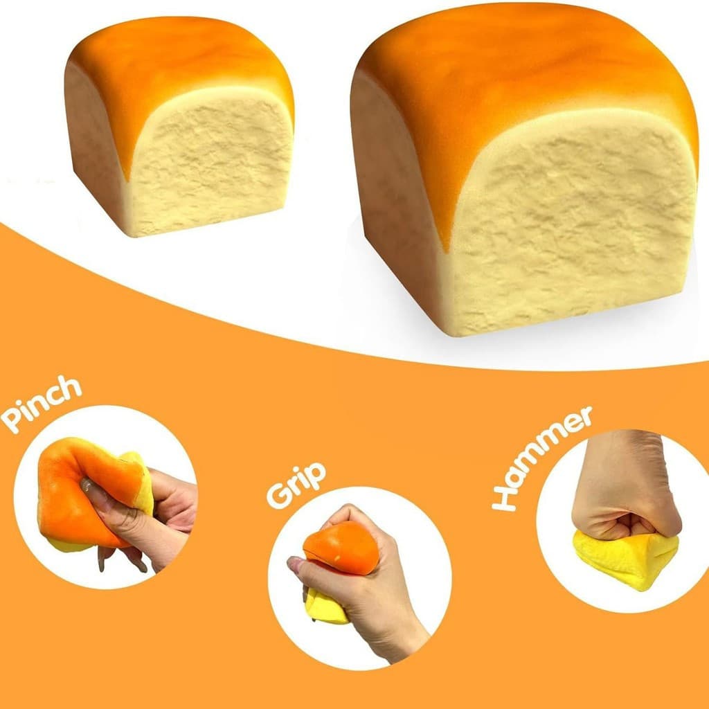 Brinquedo Squishy de Pão Havaiano - Forma de Comida Fofa, Brinquedo Antiestresse, Brinquedo Sensorial