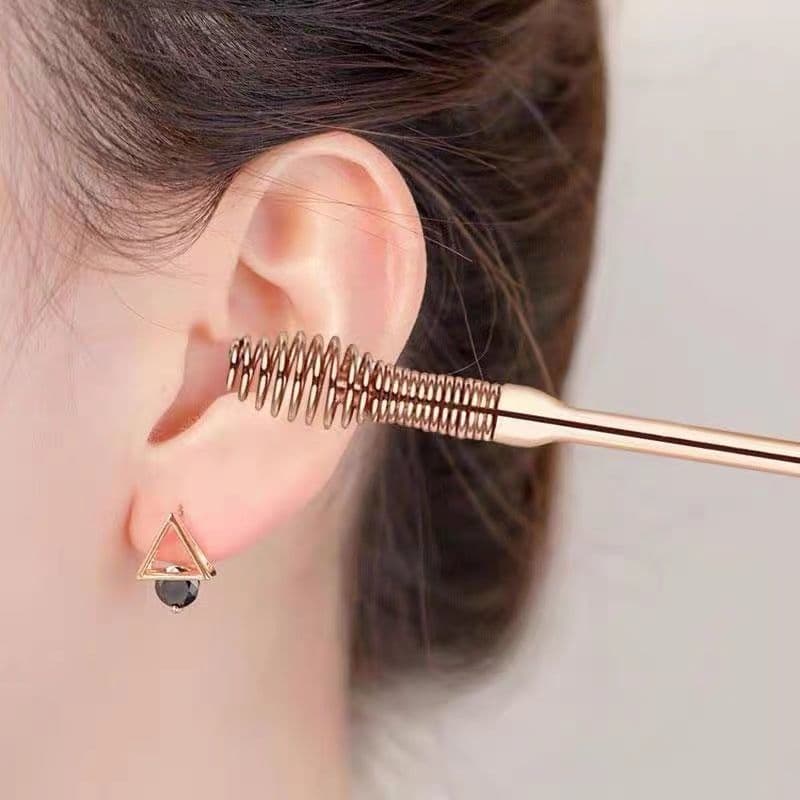 Novo estilo espiral colher de orelha primavera colher de colheita de orelha ferramenta útil massagem orelha orelha colhe