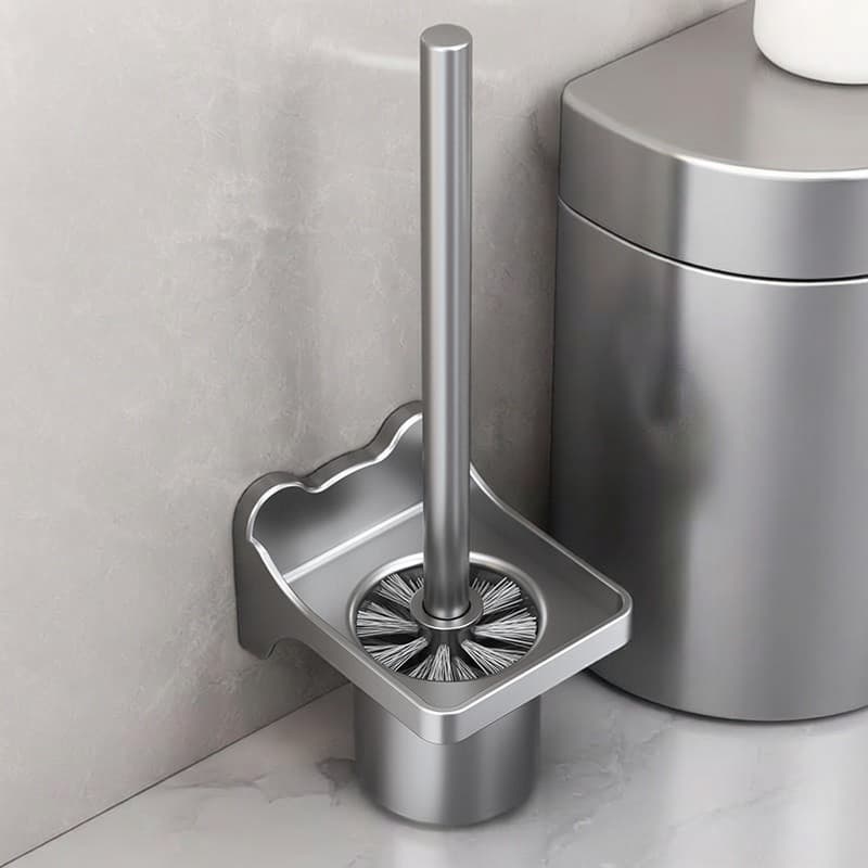 Escova de vaso sanitário com Rack, sem perfuração, para uso doméstico, Hotel, vestiário, banheiro, ferramenta útil de li