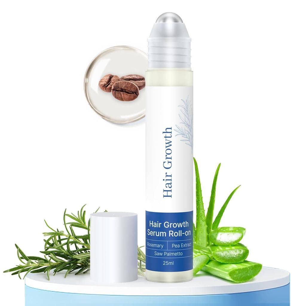Sérum de Crescimento Capilar com Alecrim em Roll-On, ajuda a obter uma aparência de cabelo mais espesso e volumoso, limp
