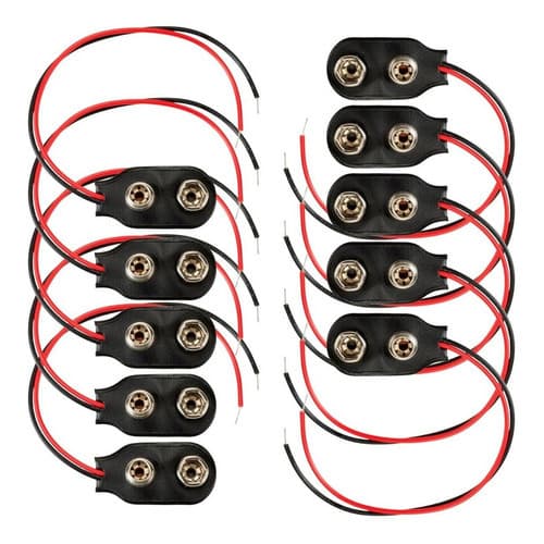 Conector Clip Para Bateria 9v Com Rabicho - 10 Peças