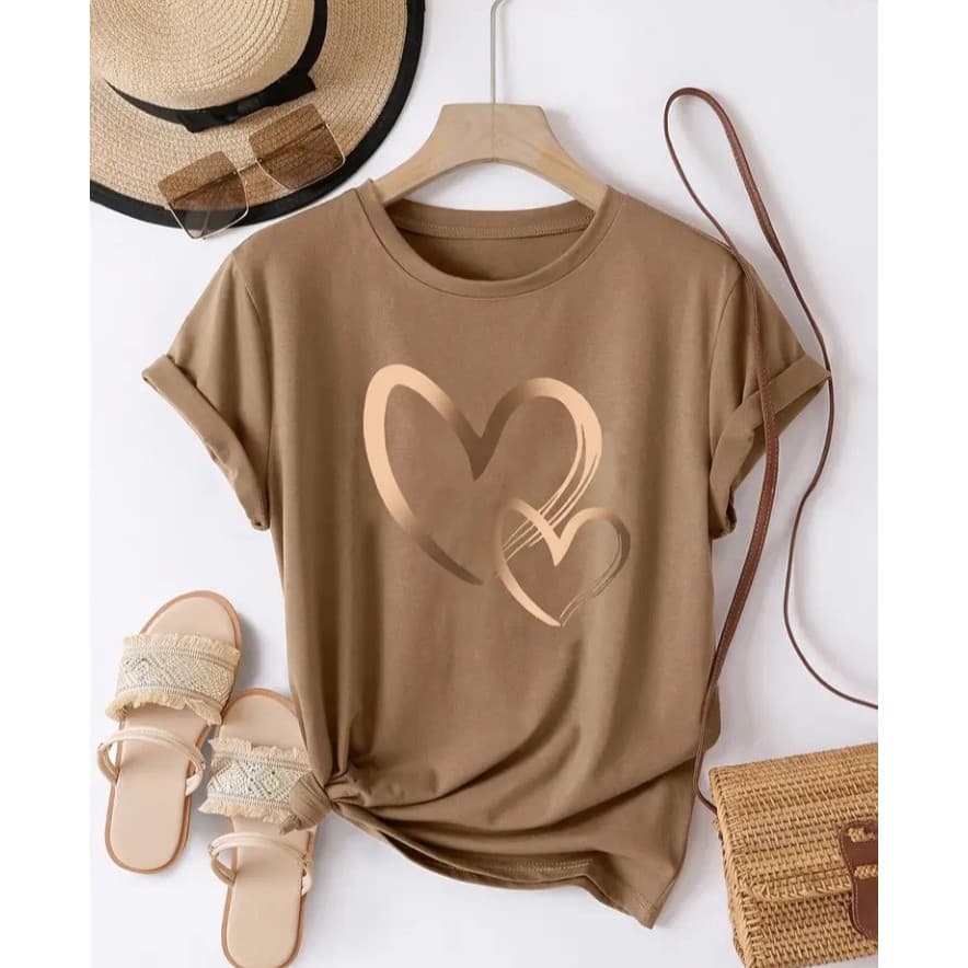 Camiseta Feminina Blusa Estilo Baby Look-amor E Lua