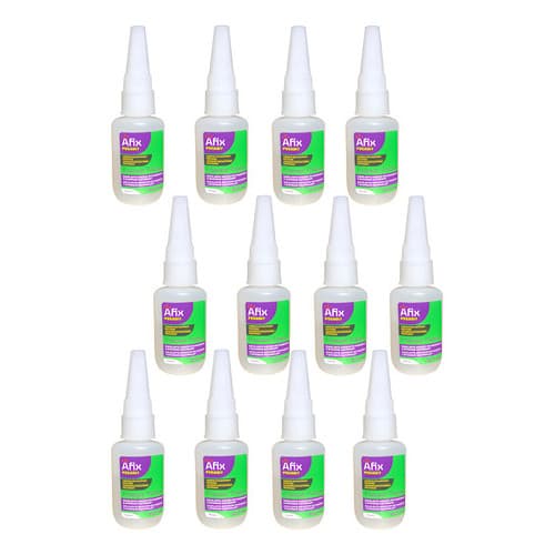 Kit Com 12 Adesivos Instantâneo Afix 20g Colagem Rápida Cola