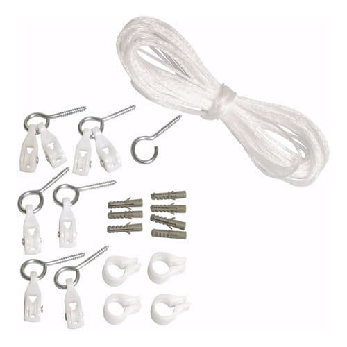JOGO COMPLETO CORDA PARA VARAL DE TETO POLIETILENO BRANCO