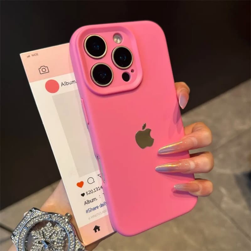 Novo minimalista cor sólida capinha iPhone 17 pro max 16 15 14 13 12 11de telefone  a choques capa