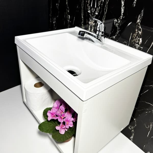 Gabinete Banheiro com Pia Branca 40cm Lavatório/ Armário de Banheiro Casa